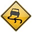Skid warning road sign